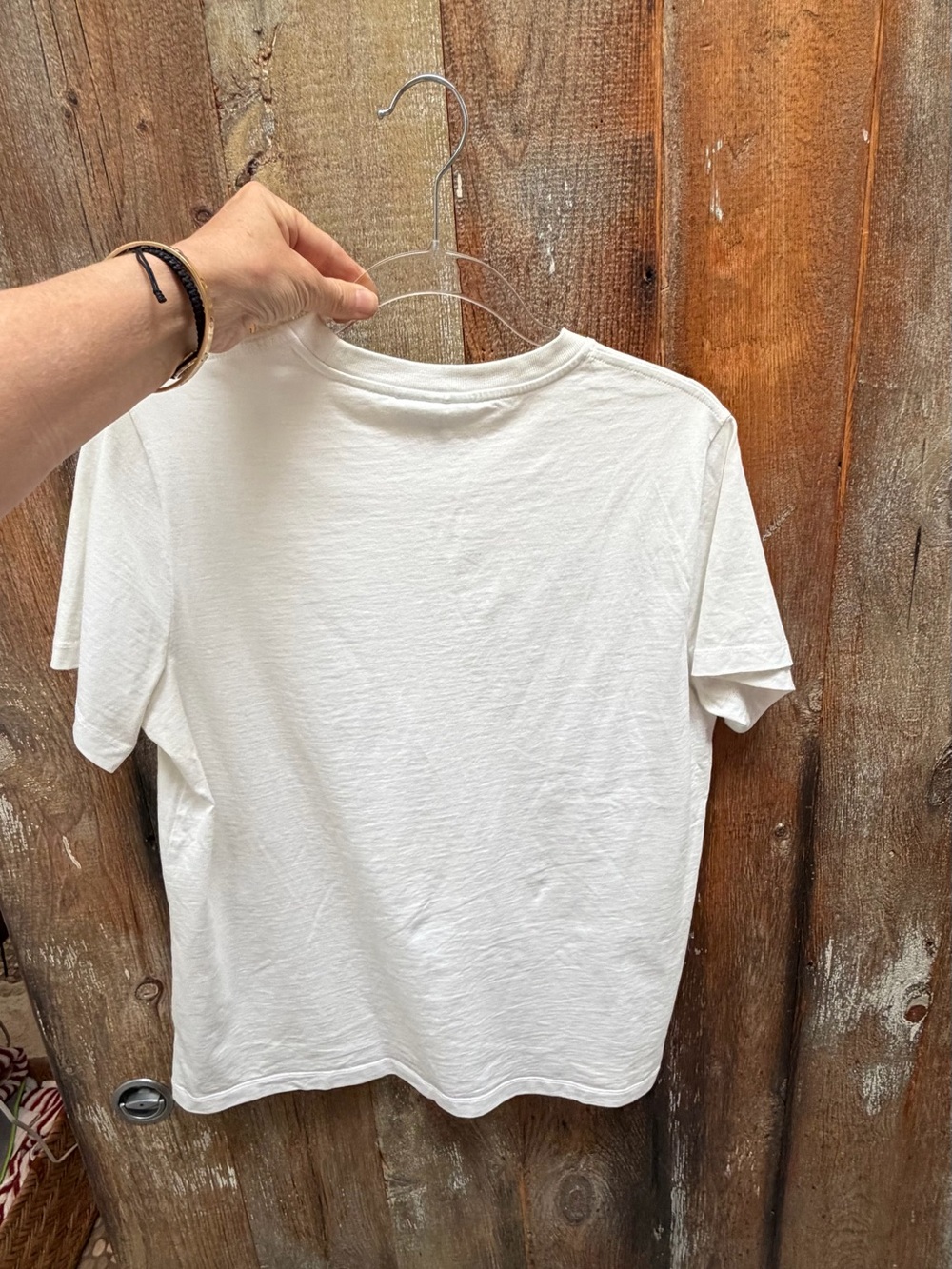 Ganni White Tee with Cream Cat Holding Purple Rose - Picture 8 of 13